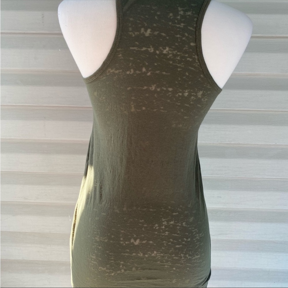 NWOT MUDD Tank Top olive color w/ tree picture - Picture 2 of 3